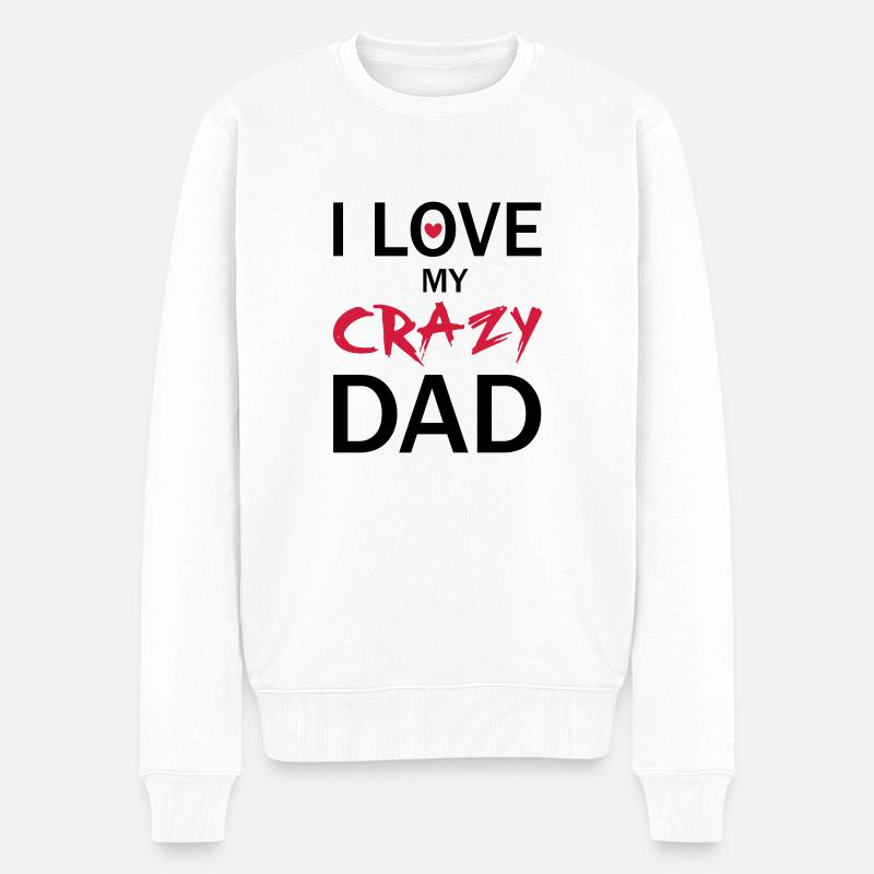 Love Dad - Männer Premium Bio Pullover - Weiß