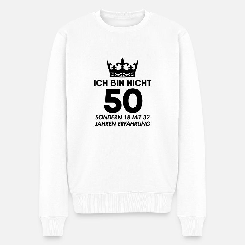 lustige sprueche geburtstag t shirt 50 geschenk - Männer Premium Bio Pullover - Weiß