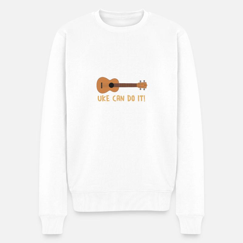 Uke peut le faire Ukelele - Pull Premium bio Homme - blanc