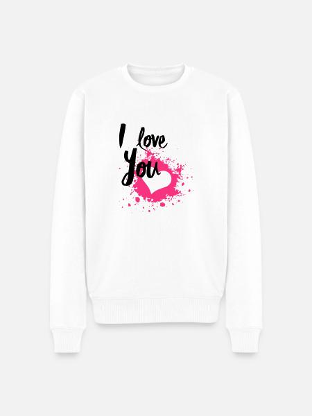 I Love You - Maglione ecologico premium da uomo - bianco