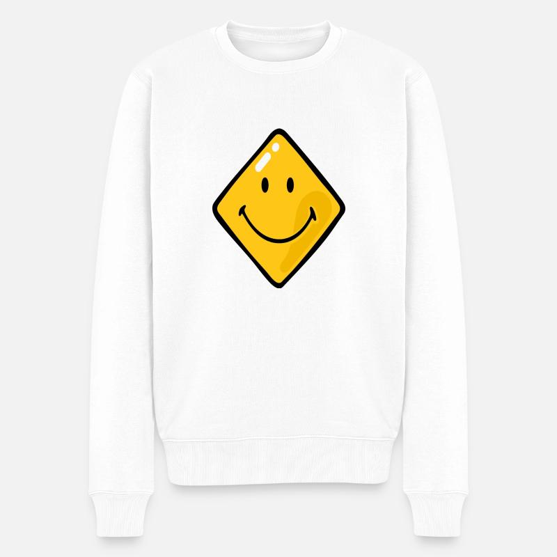 Smiley Diamonds - Pull Premium bio Homme - blanc