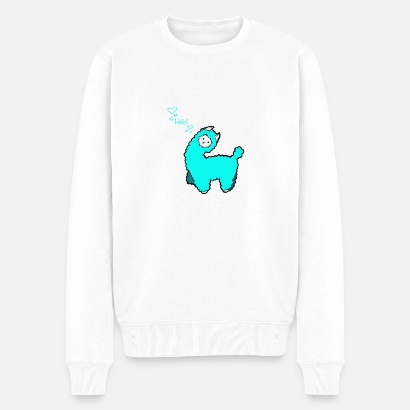Alpagas Alpagas Alpagas Lama Comic - Pull Premium bio Homme - blanc