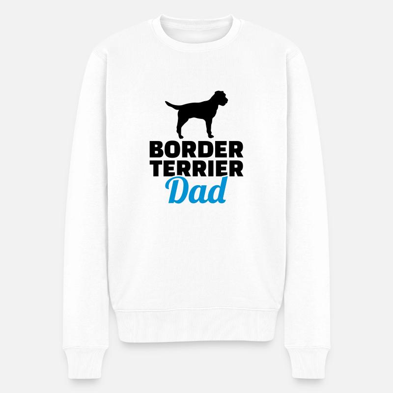 Border Terrier - Pull Premium bio Homme - blanc