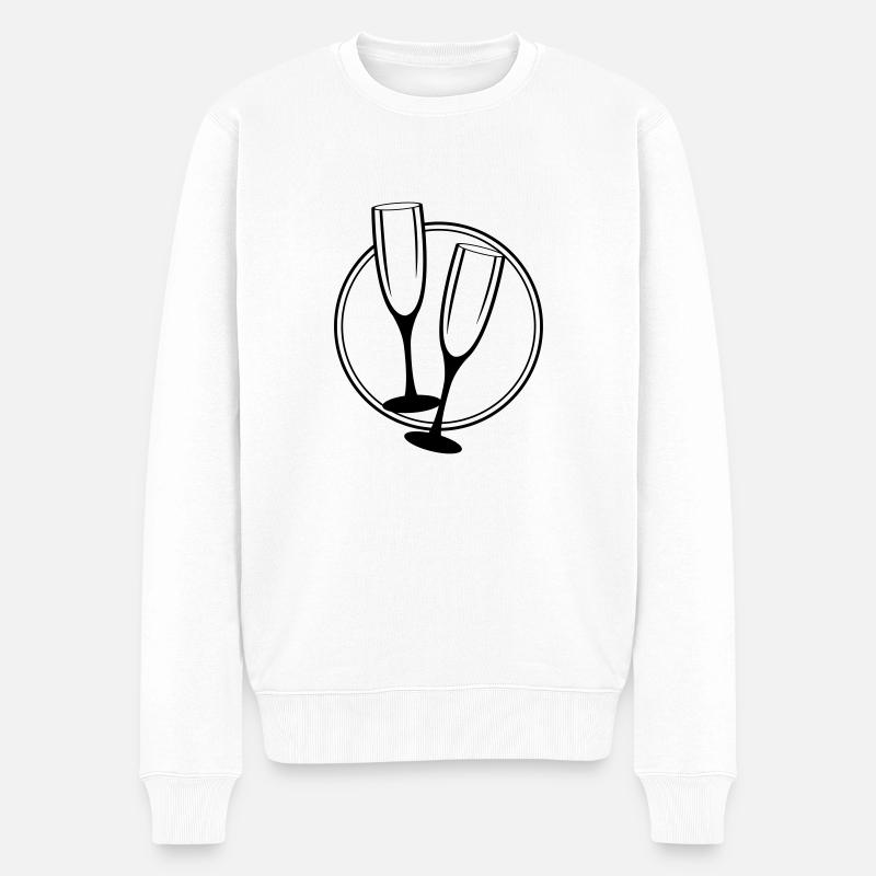 sekt glaeser - Männer Premium Bio Pullover - Weiß