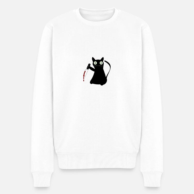 SERIAL KILLER CAT - Pull Premium bio Homme - blanc