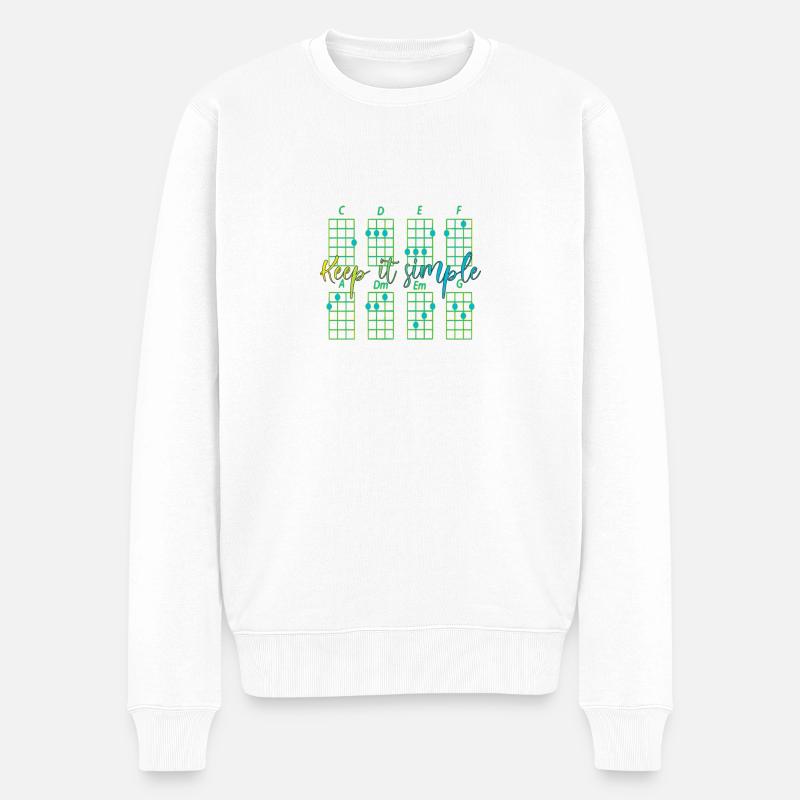 keepitsimple ukulelen akkorde - Männer Premium Bio Pullover - Weiß