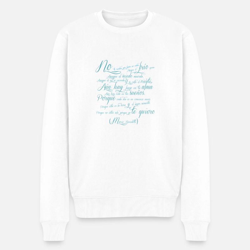 Poème Mario Benedetti - Pull Premium bio Homme - blanc