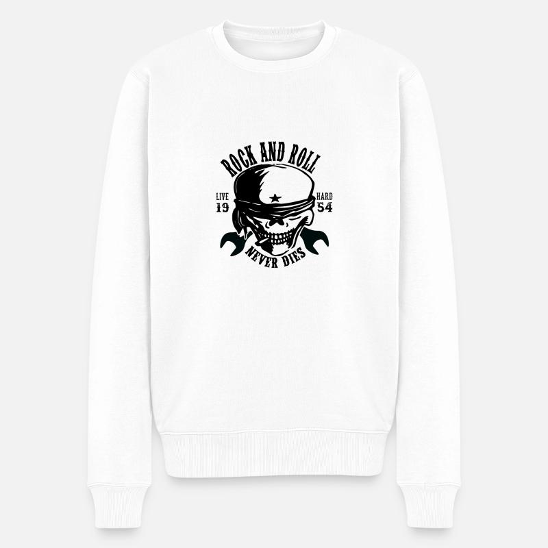 Rock and roll - Pull Premium bio Homme - blanc