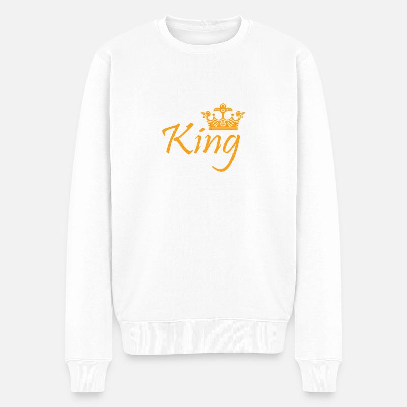 king couronne - Pull Premium bio Homme - blanc