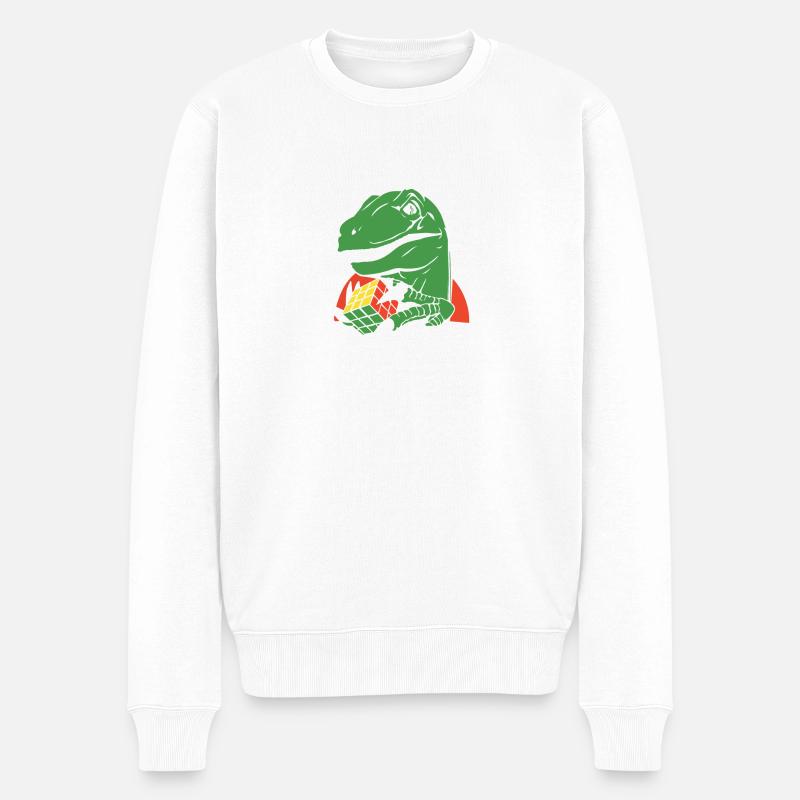 Clever Girl Velociraptor Dinosaurier - Männer Premium Bio Pullover - Weiß