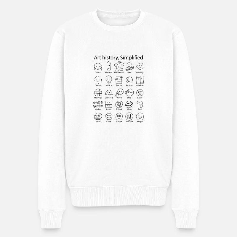 Caricature Funny Art Painter Art Teacher Minimalis - Pull Premium bio Homme - blanc