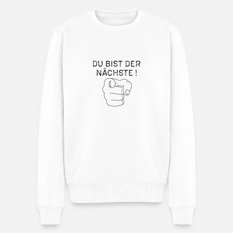 Du bist der naechste Schwarz - Männer Premium Bio Pullover - Weiß