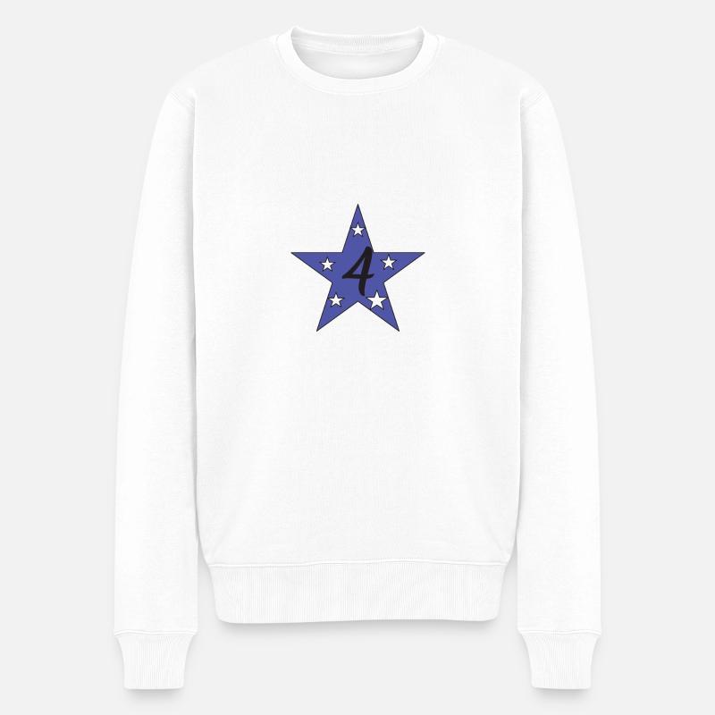 Motif étoile avec un 4e - Pull Premium bio Homme - blanc