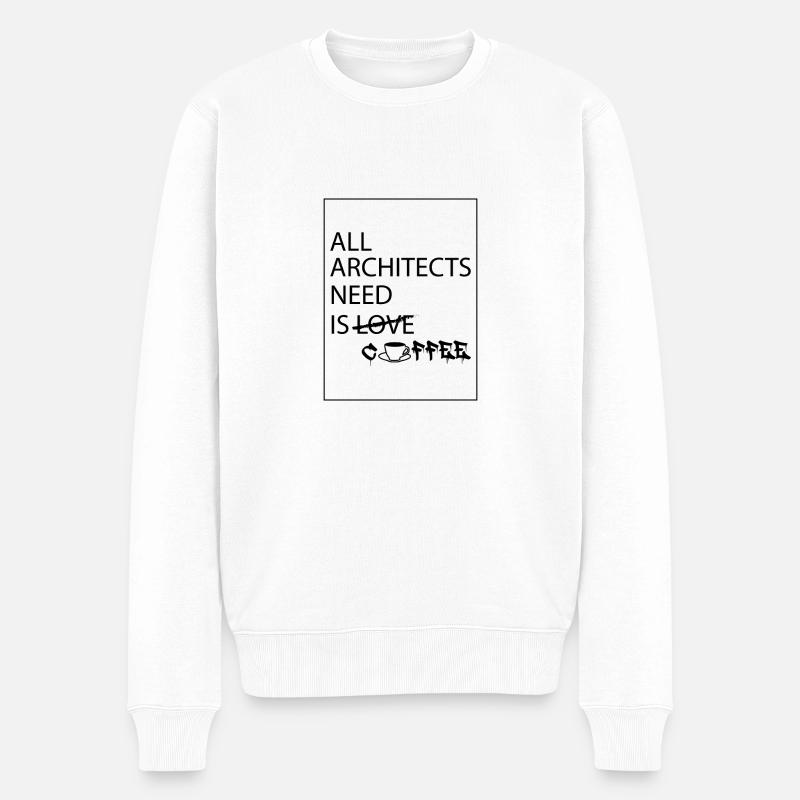 Architecte disant café - Pull Premium bio Homme - blanc