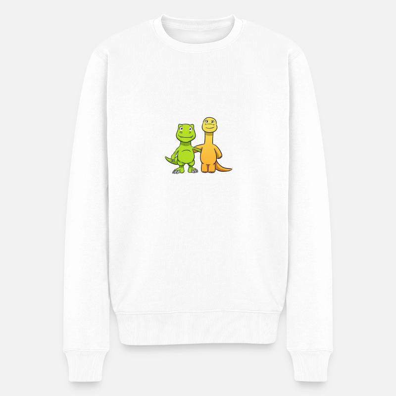 Meilleurs amis Dino - Pull Premium bio Homme - blanc