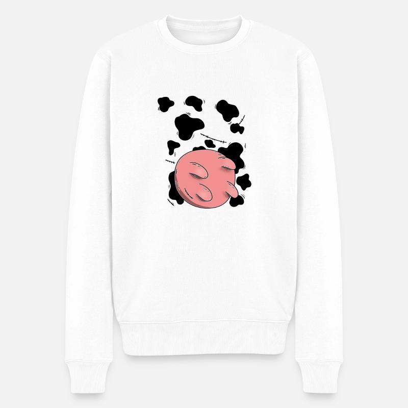 Ko yver design - Økologisk premium-sweatshirt til mænd - hvid