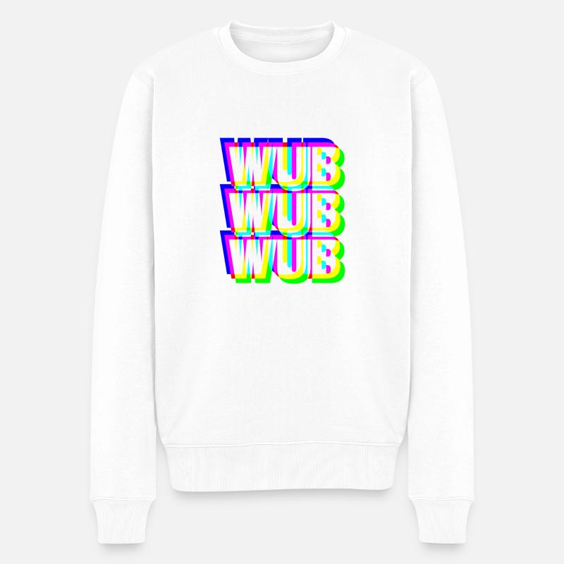 WUB WUB Dubstep Techno Rave Headbanger DJ Geschenk - Männer Premium Bio Pullover - Weiß