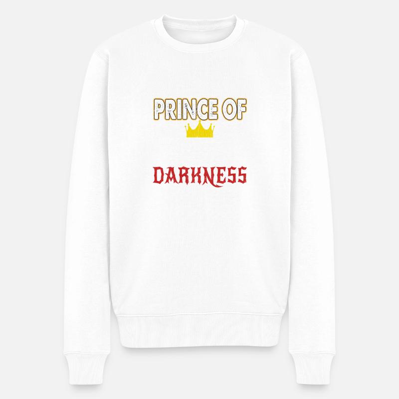Prinz der Dunkelheit - Männer Premium Bio Pullover - Weiß