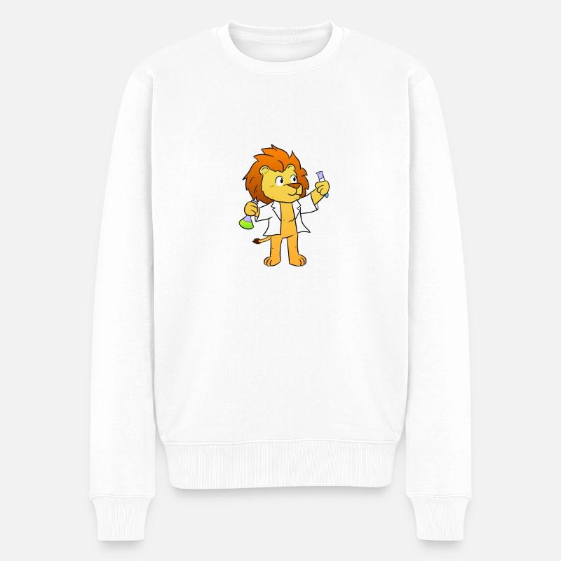 Chimiste lion chimiste - Pull Premium bio Homme - blanc