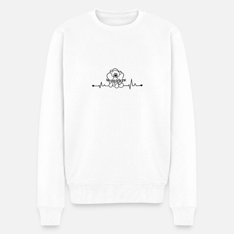 Teddy mignon battement de coeur - Pull Premium bio Homme - blanc