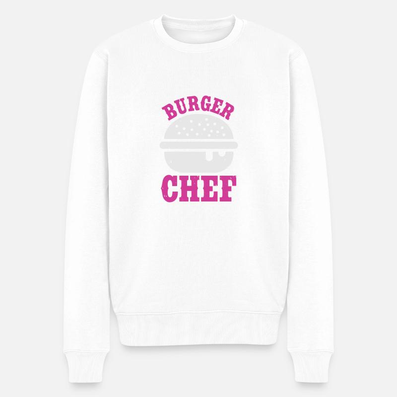 Burger Chef - Männer Premium Bio Pullover - Weiß