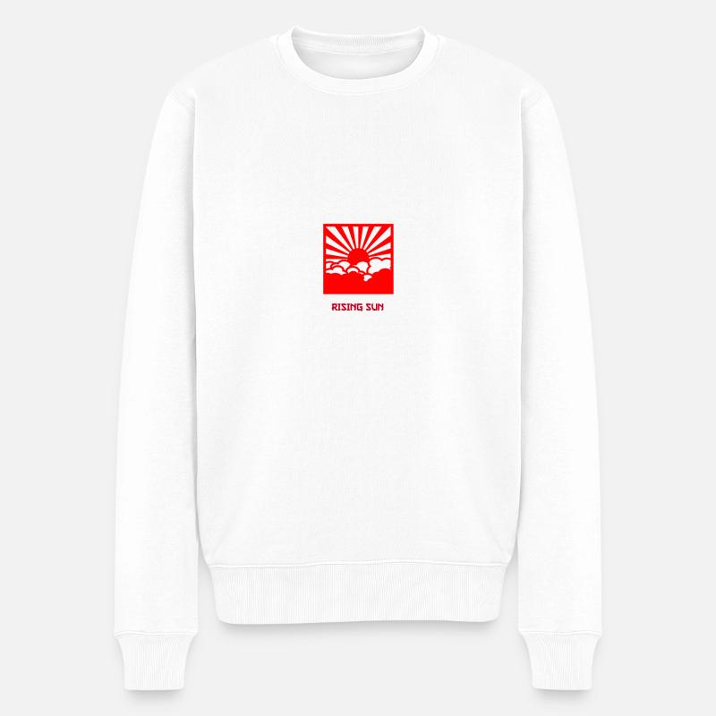 Aufgehende Sonne - Männer Premium Bio Pullover - Weiß
