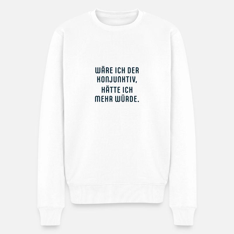 Wäre ich der Konjunktiv - Männer Premium Bio Pullover - Weiß