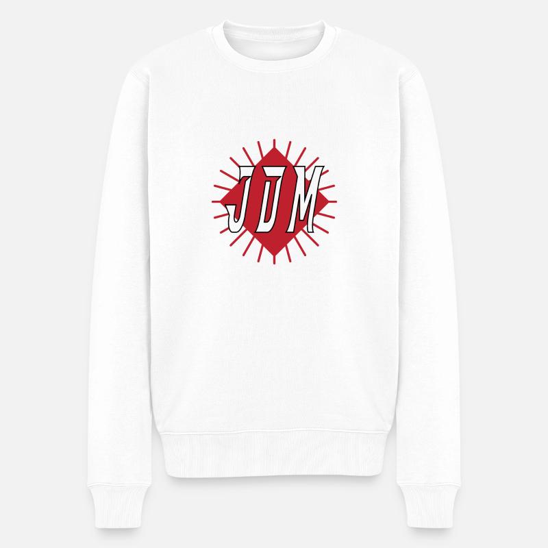 JDM Simple classy Design - Pull Premium bio Homme - blanc