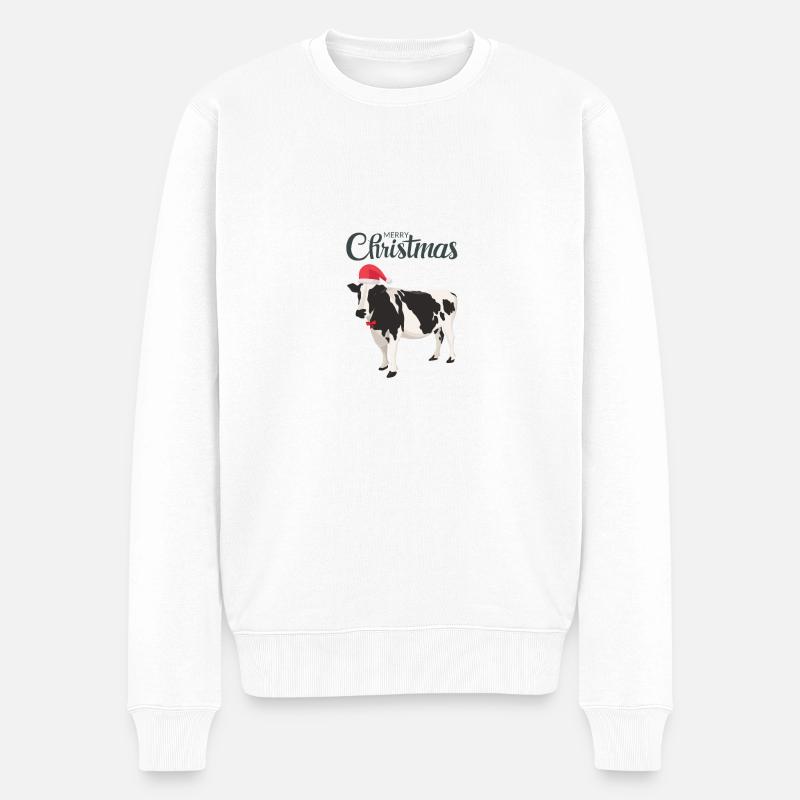 Vache de Noël - Pull Premium bio Homme - blanc
