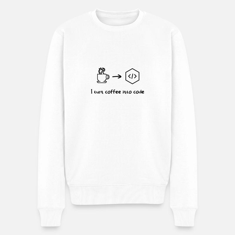 Kaffee Software Entwickler Engineer Programmierer - Männer Premium Bio Pullover - Weiß