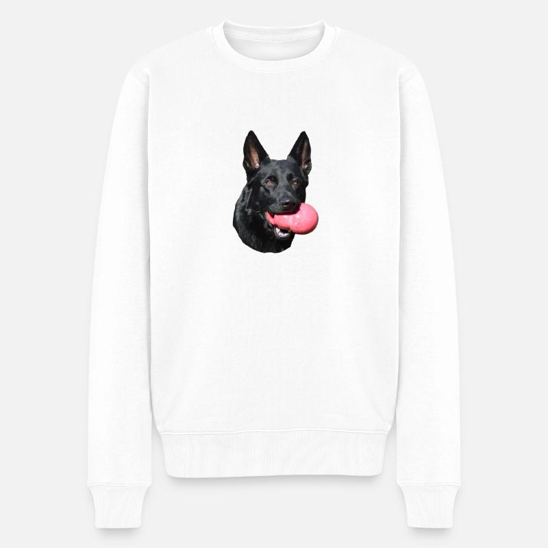 Schäferhund Deutscher Schäferhund schwarzer Hunde - Männer Premium Bio Pullover - Weiß