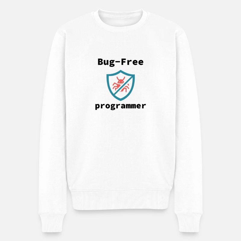 Bug-Free Programmer, Bug-Free Programming - Männer Premium Bio Pullover - Weiß