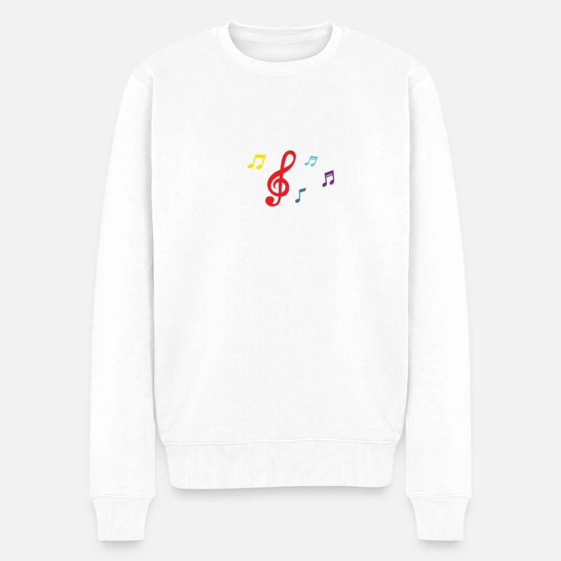 Musikalisches Herz mit Musiknoten Valentinstag Geschenk - Männer Premium Bio Pullover - Weiß