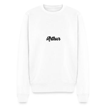 Arthur benutzerdefinierte Text Geburtstagsname - Männer Premium Bio Pullover - Weiß - Vorne - Thijin (182cm)