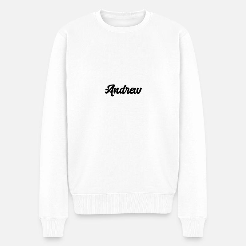 Andrew Custom Text Nom d’anniversaire - Pull Premium bio Homme - blanc