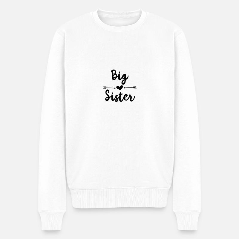 Große Schwester - Männer Premium Bio Pullover - Weiß