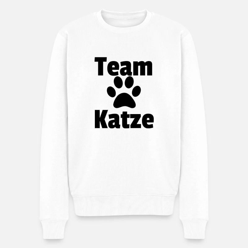 Équipe chat noir raw - Pull Premium bio Homme - blanc