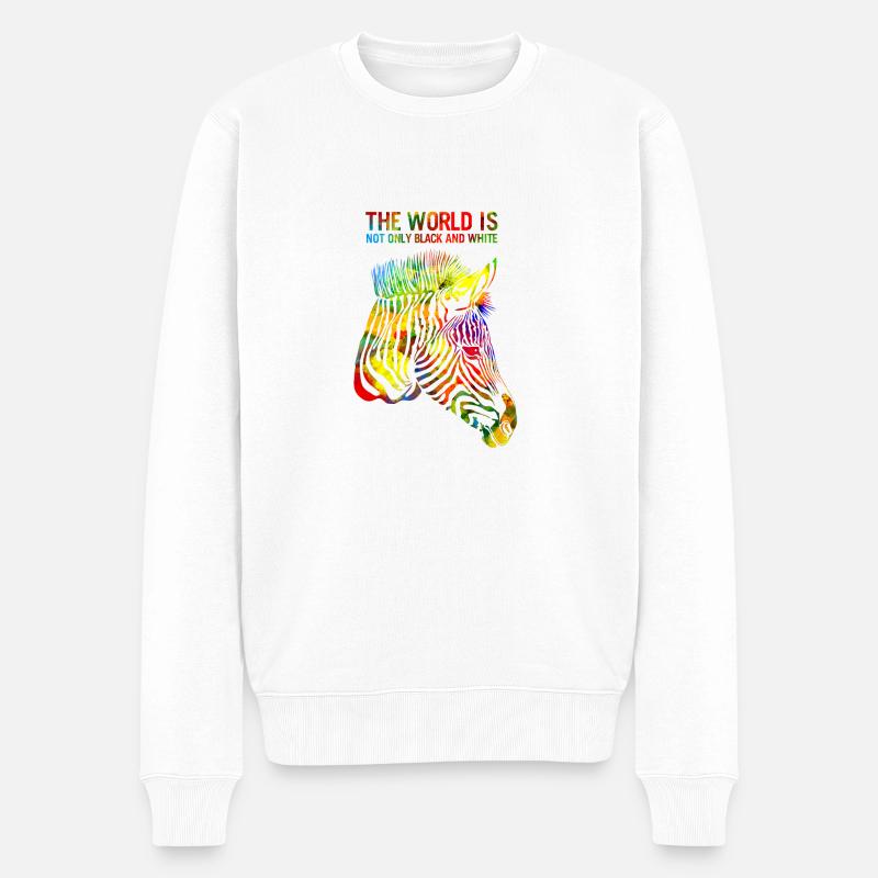 Zebra - Männer Premium Bio Pullover - Weiß