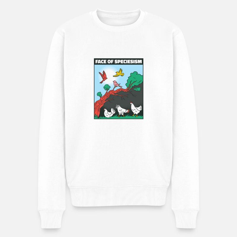 Face Of speciesism - Männer Premium Bio Pullover - Weiß