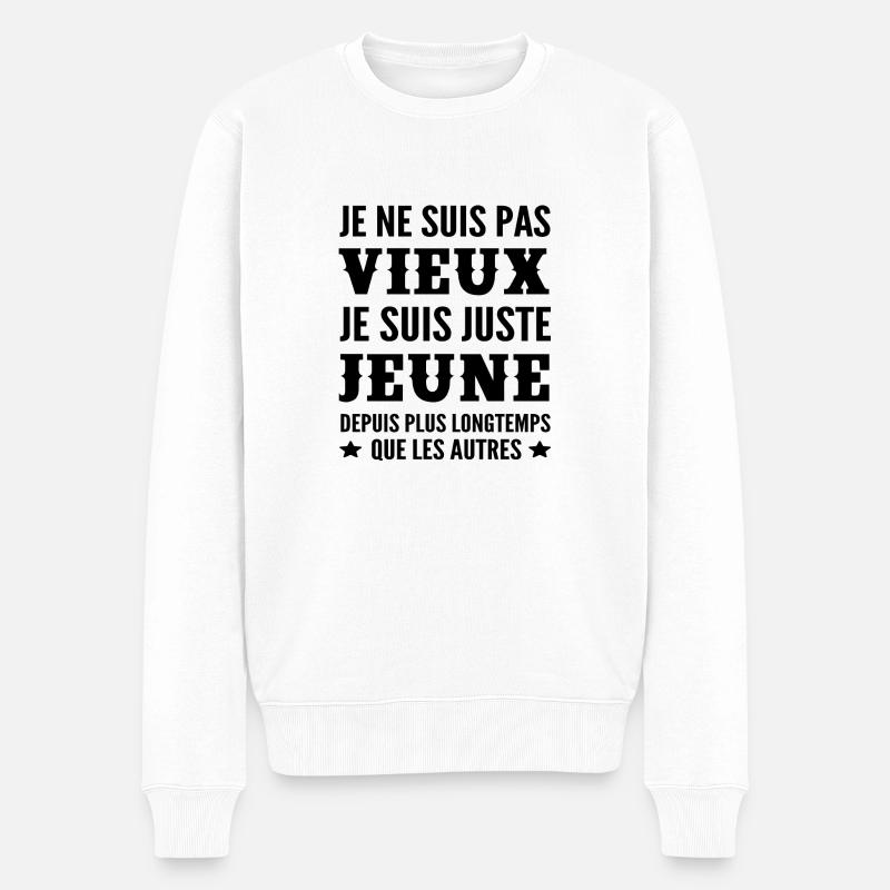 je ne suis pas vieux je suis juste jeune - Pull Premium bio Homme - blanc