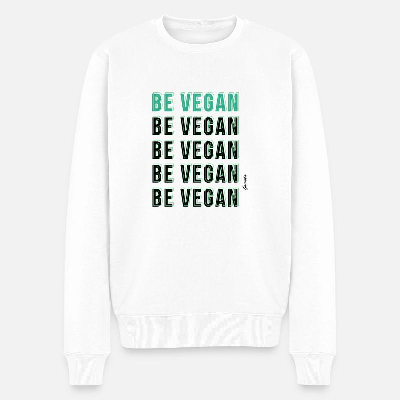 VEGAN SEIN - Männer Premium Bio Pullover - Weiß