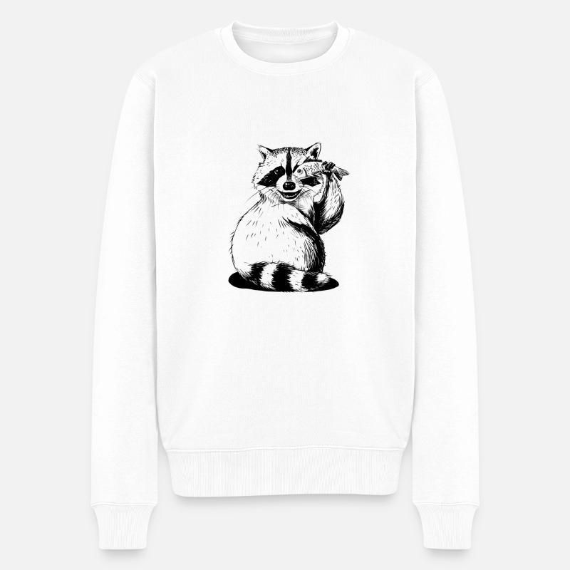 Trashpanda - Pull Premium bio Homme - blanc