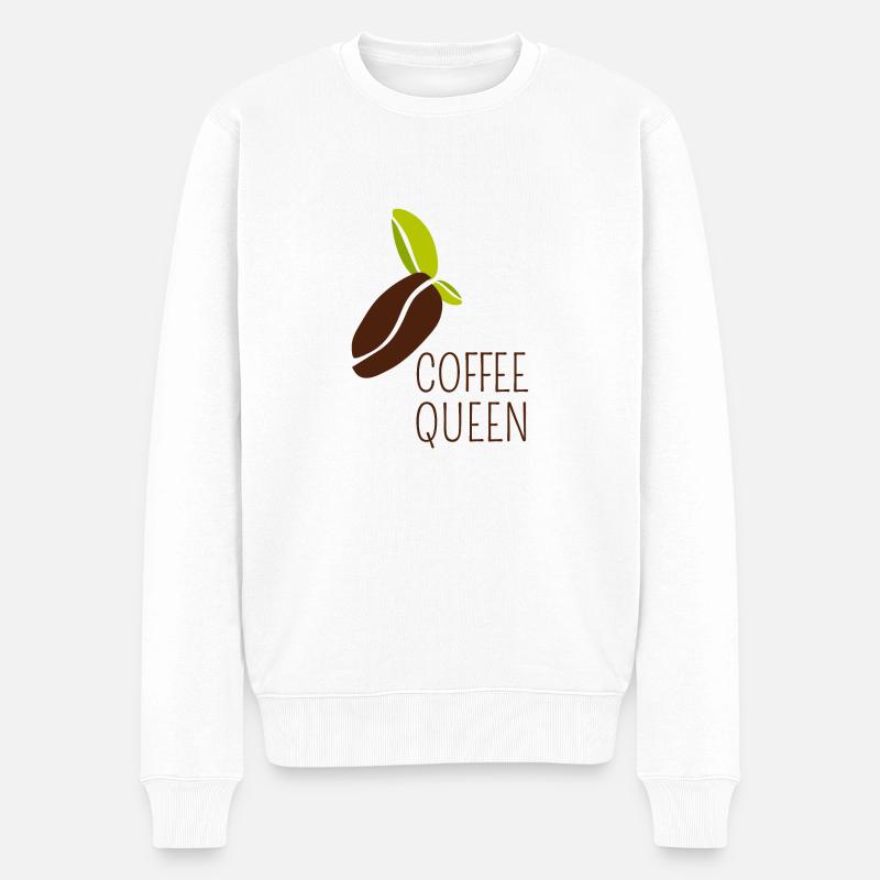 coffee queen - Männer Premium Bio Pullover - Weiß