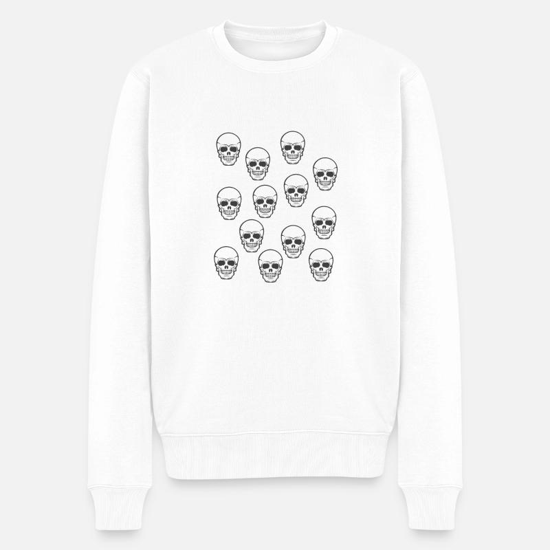 SkullsTotenkopf Totenköpfe - Männer Premium Bio Pullover - Weiß