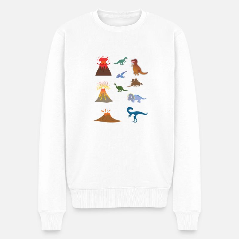 Dinosaur Volcano pack - Pull Premium bio Homme - blanc