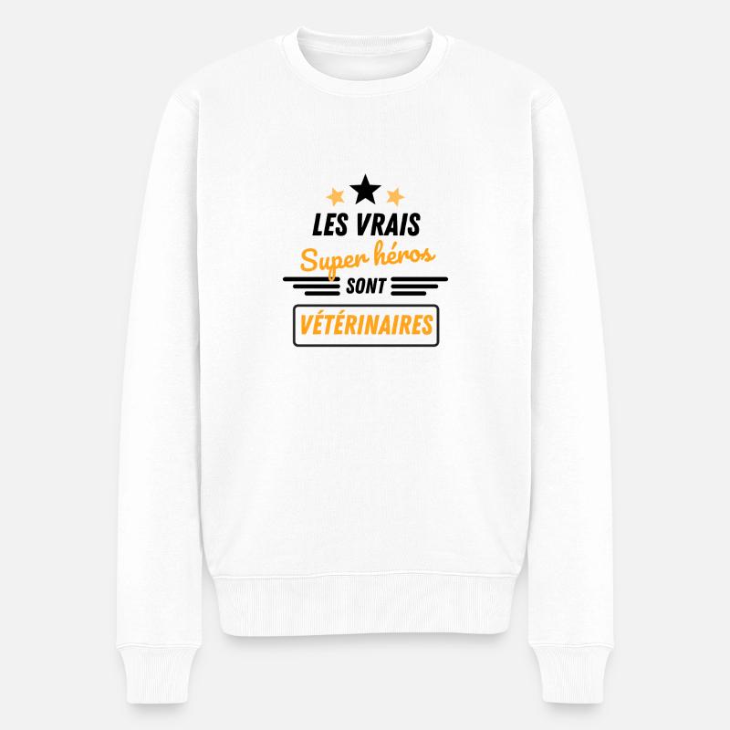 Les vrais héros sont vétérinaire - Pull Premium bio Homme - blanc