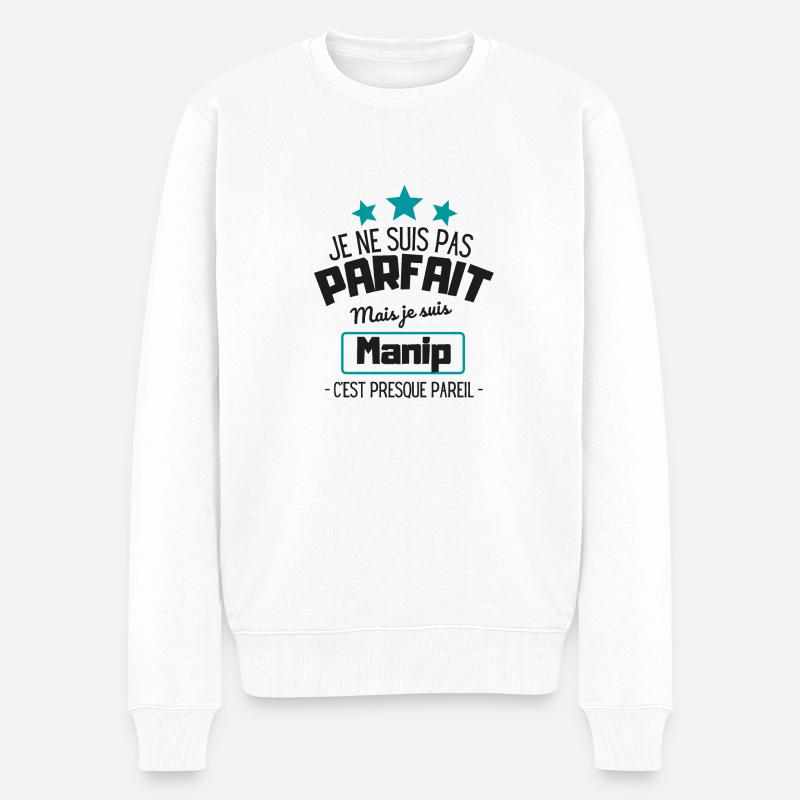Je ne suis pas parfait mais je suis manip - Pull Premium bio Homme - blanc