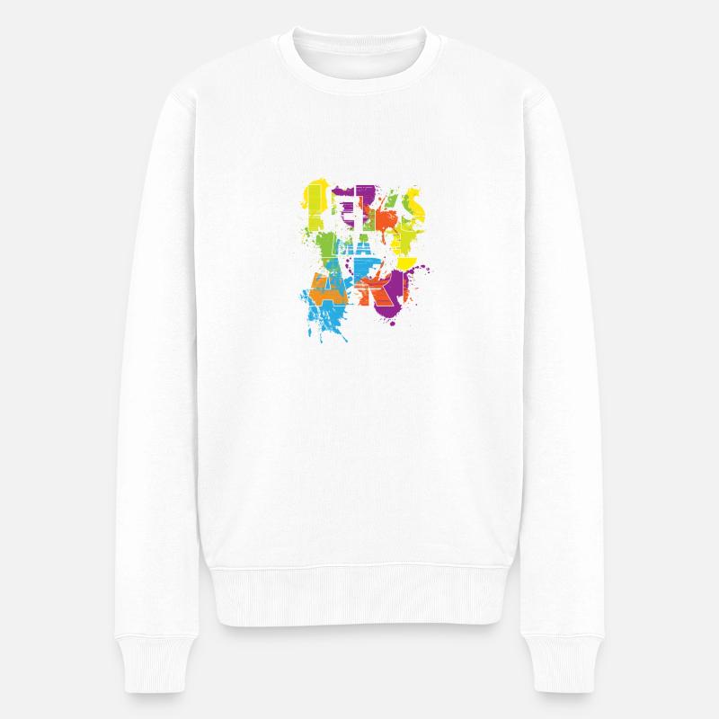 Make Art - Männer Premium Bio Pullover - Weiß