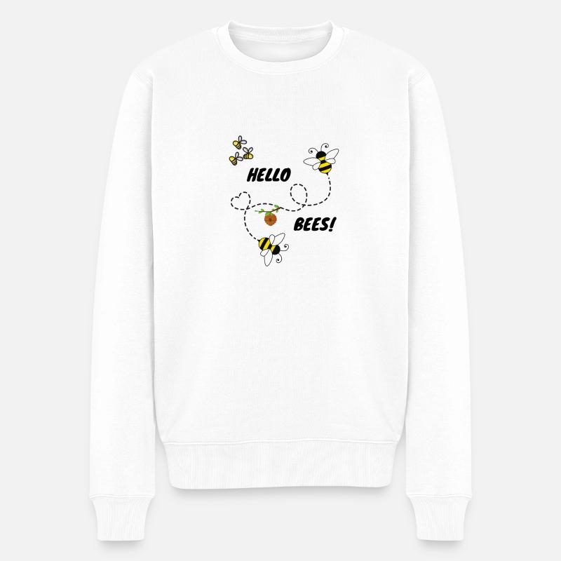 Hallo Bienen! - Männer Premium Bio Pullover - Weiß