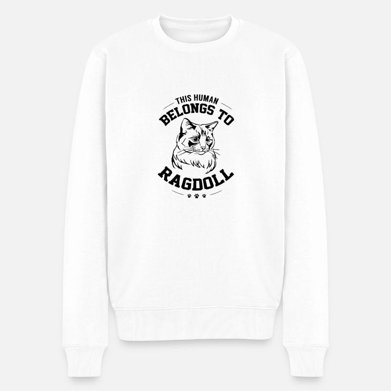 Cat - Ragdoll - Männer Premium Bio Pullover - Weiß